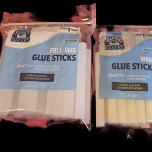 White and Cream Glue Sticks - Full-Size & Wood Pack